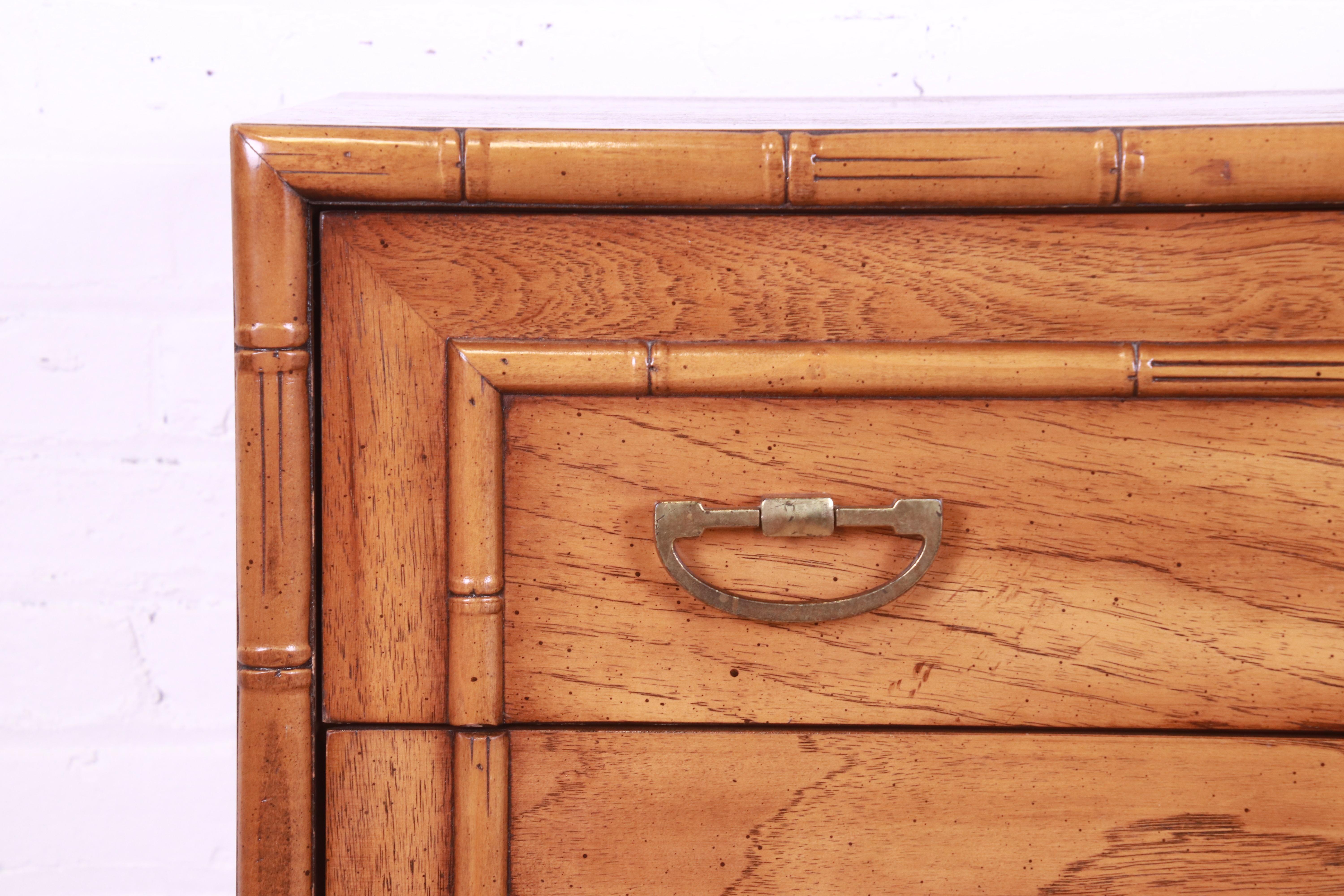Lane Furniture Mid-Century Modern Walnut and Faux Bamboo Highboy Dresser 5