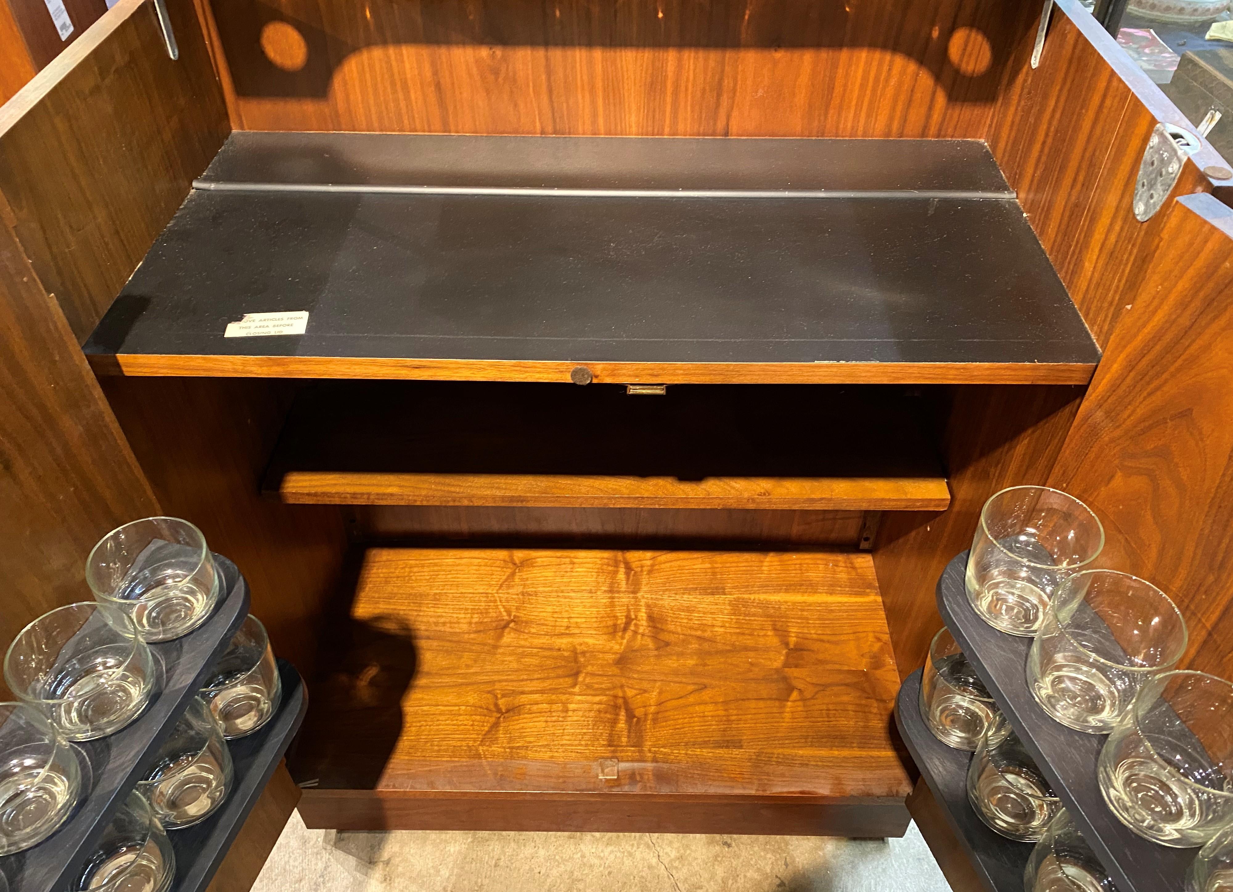 Mid-Century Modern Lane Furniture Midcentury Walnut Bar or Liquor Cabinet