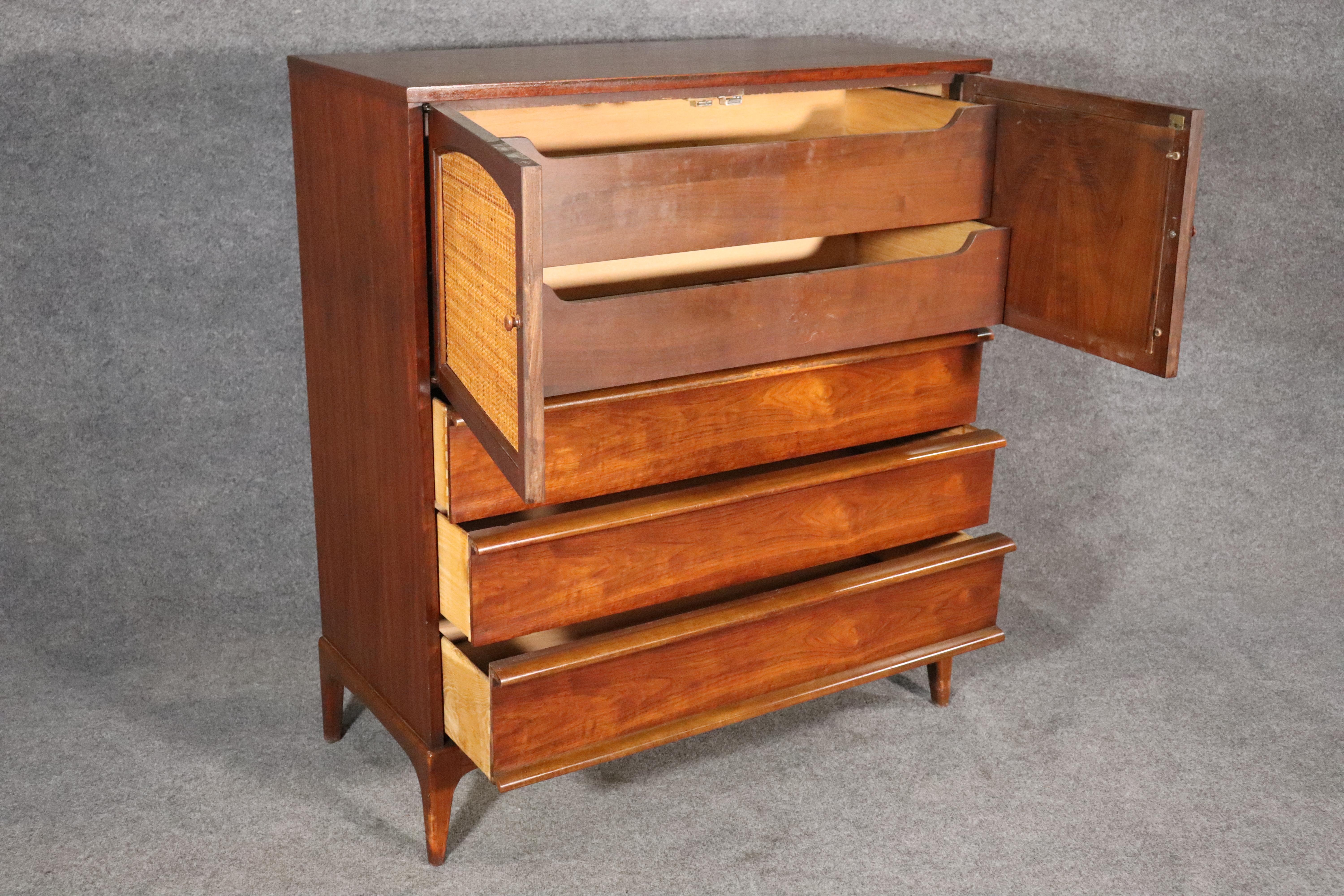 Tall mid-century modern gentleman's chest by Lane Furniture for their 
