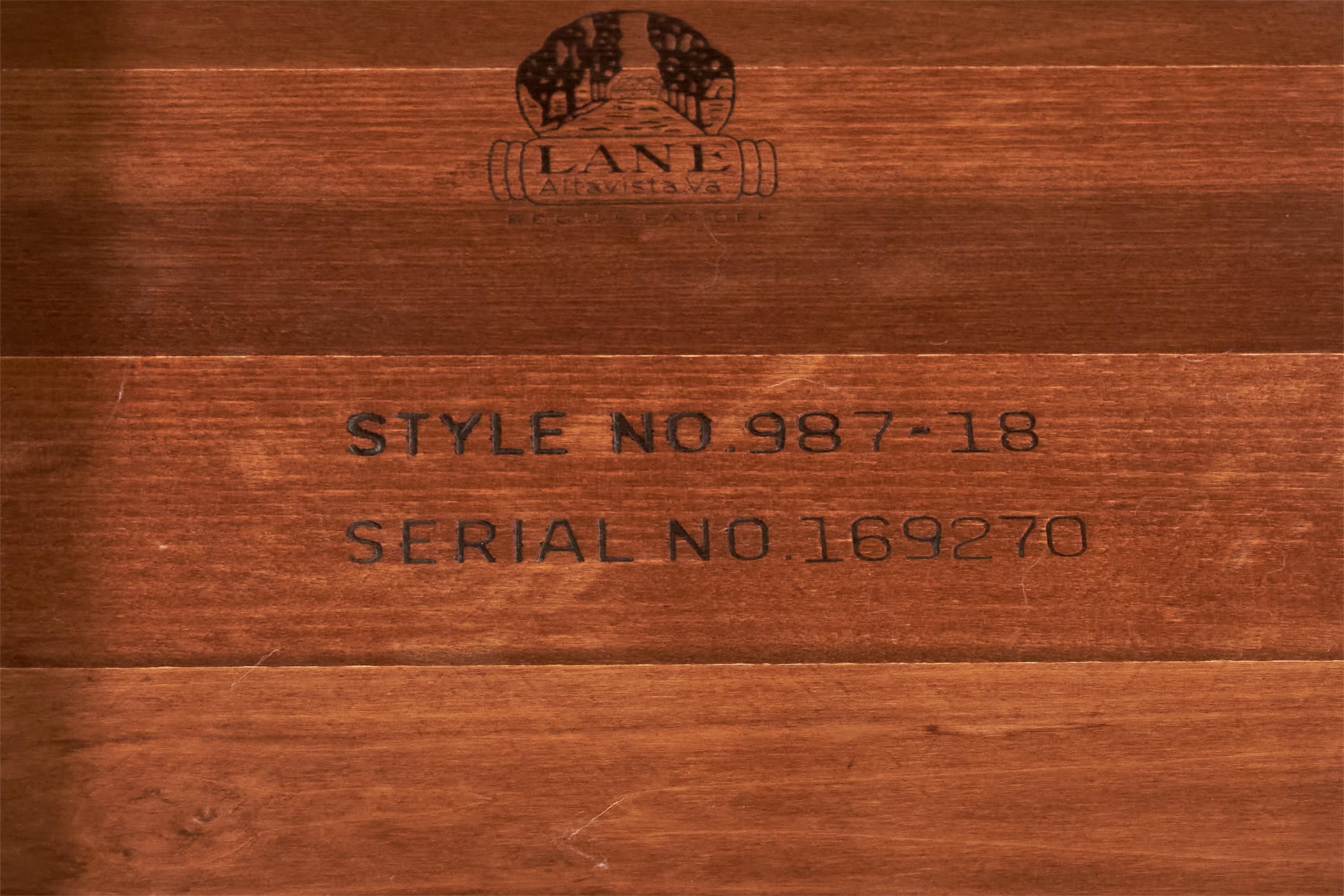 Lane Furniture, Side Tables, Oak, Cane, USA, 1970s 7