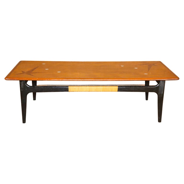 Lane Furniture Table W/ Starburst Inlay For Sale at 1stDibs