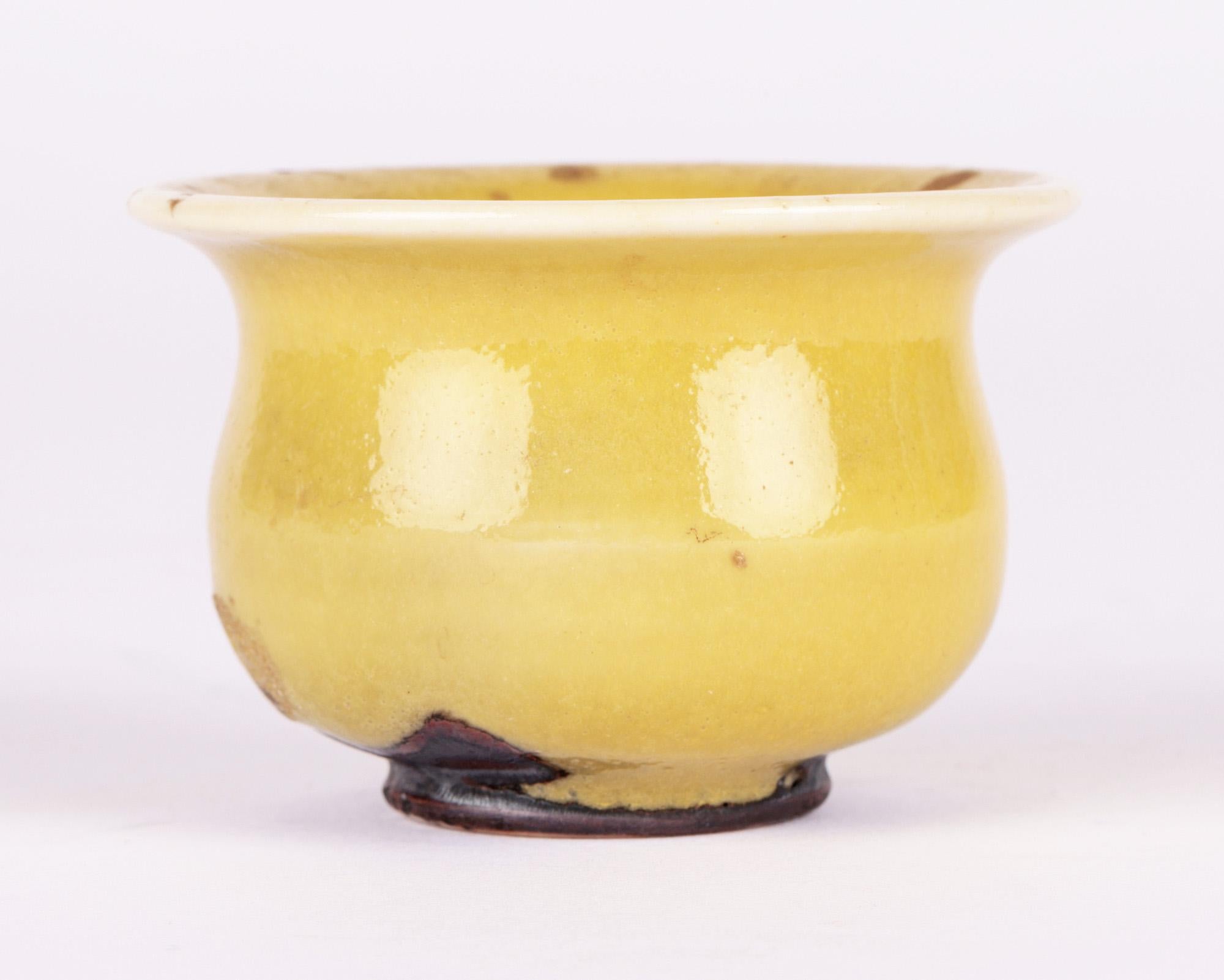 Mid-Century Modern Lane Gordon Thorlaksson Canadian Studio Pottery Bowl with Stand For Sale