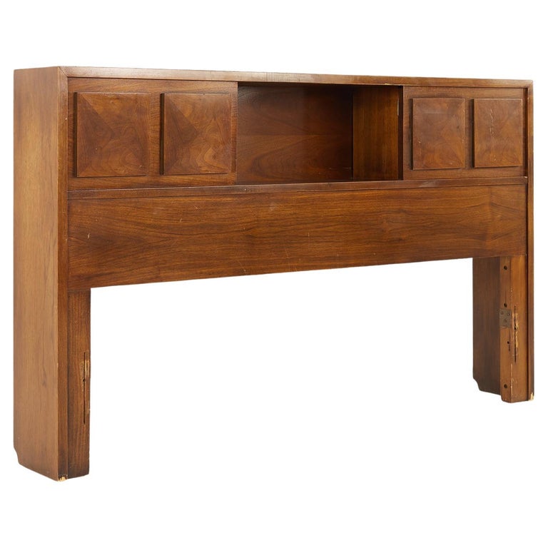 Lane Harlequin Style Mid Century Queen Storage Headboard at 1stDibs