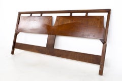 Lane Harlequin Style Mid Century Walnut Inlaid King Headboard