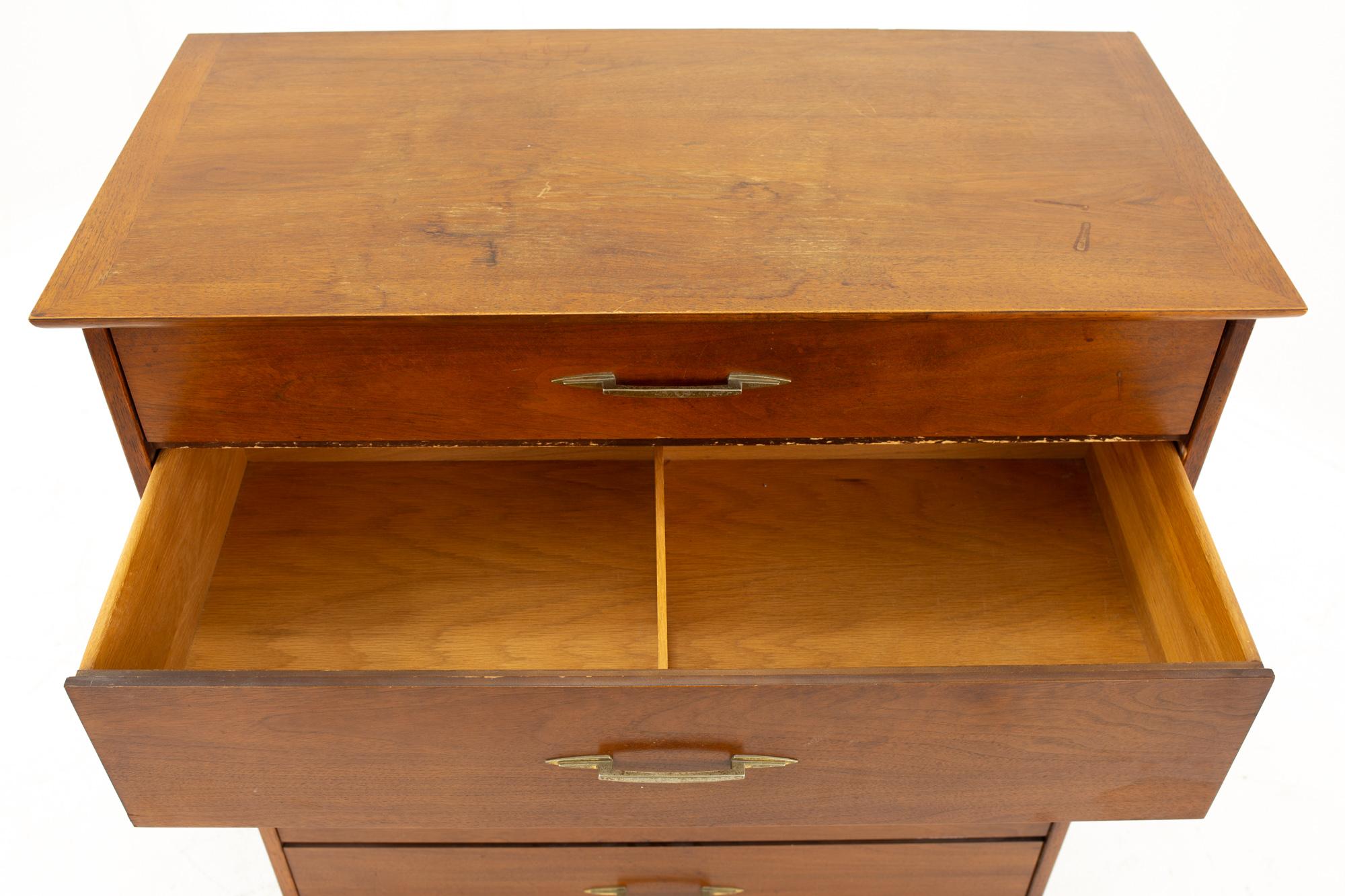 Late 20th Century Lane Mid Century 5-Drawer Highboy Dresser