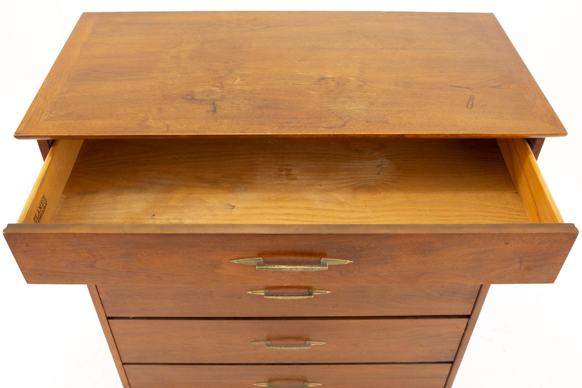 Wood Lane Mid Century 5-Drawer Highboy Dresser