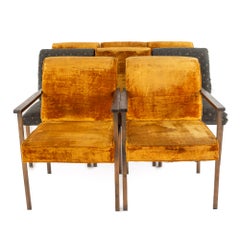 Lane Mid Century Brass Dining Chairs, Set of 8