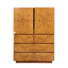 Lane Mid Century Burlwood Armoire Highboy Dresser