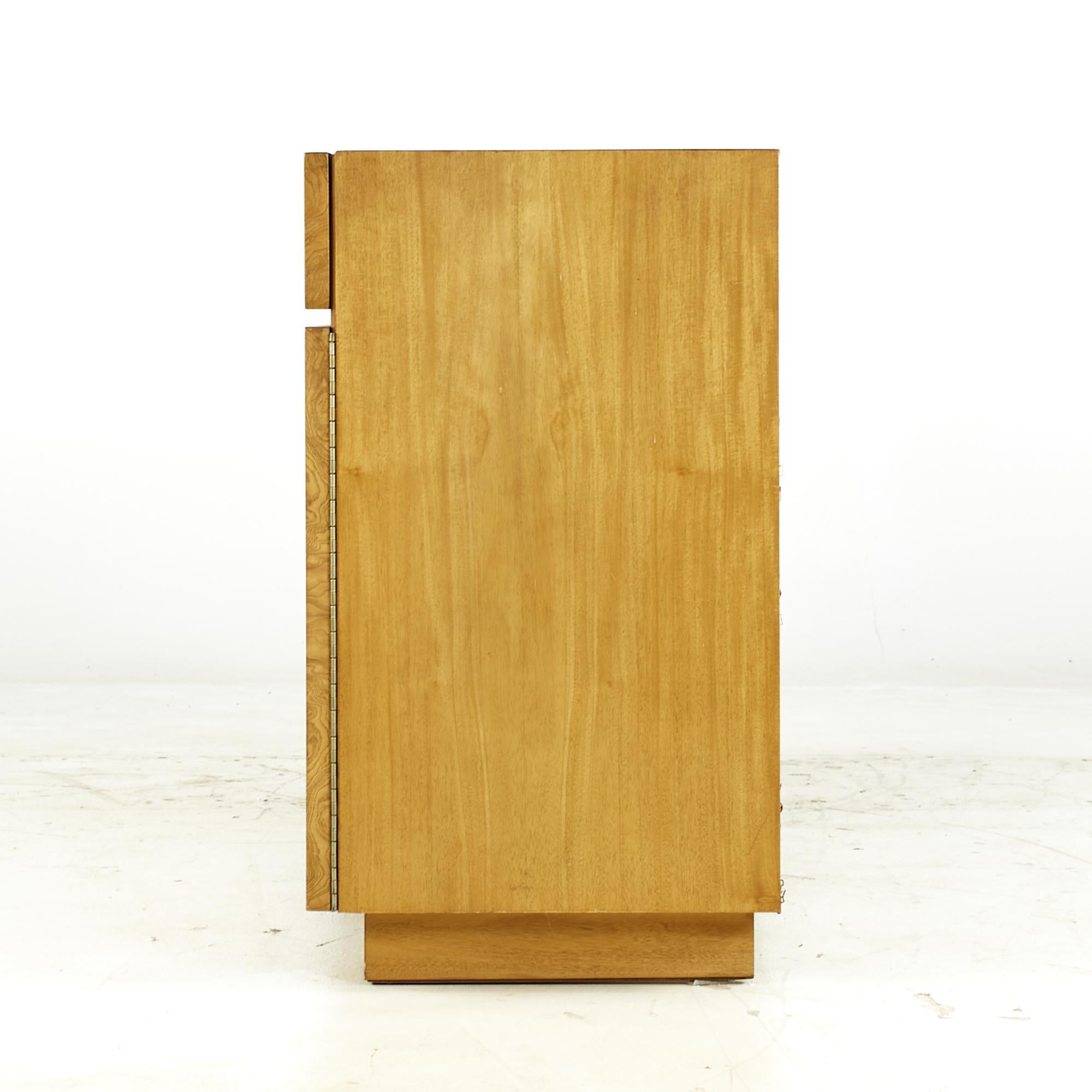 American Lane Midcentury Burlwood Credenza For Sale