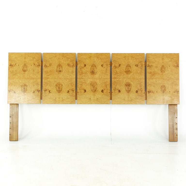 Lane Midcentury Burlwood King Headboard For Sale at 1stDibs