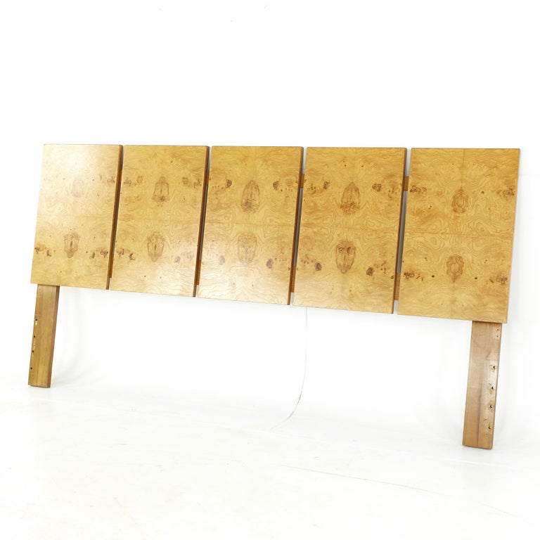 Lane Midcentury Burlwood King Headboard For Sale at 1stDibs