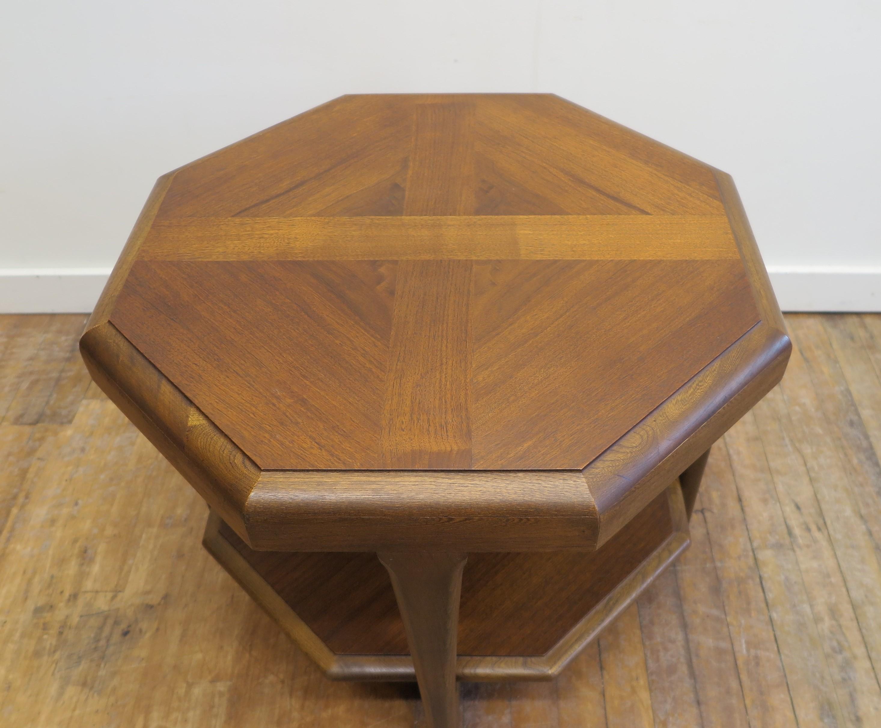 Walnut Lane Mid-Century Modern Hexagon Side Table