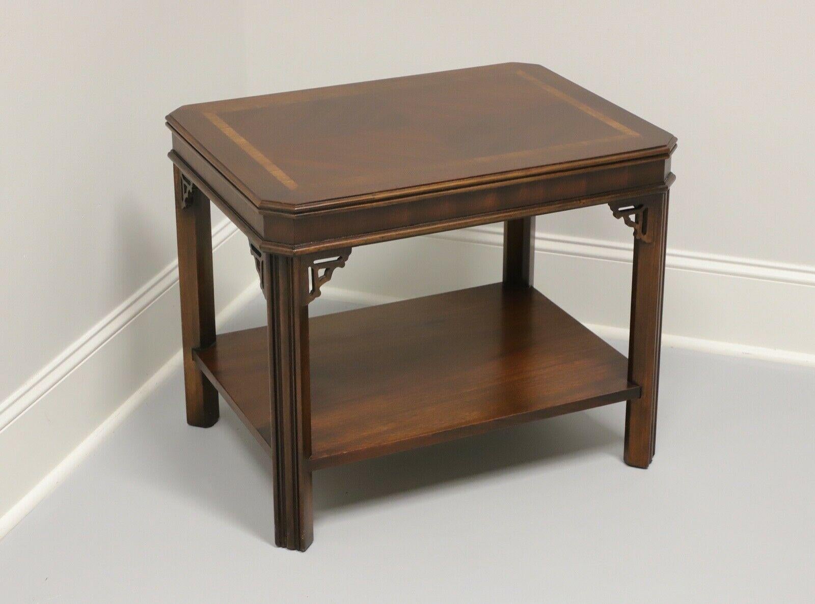 LANE Chippendale Style Inlaid Mahogany End Side Table 5