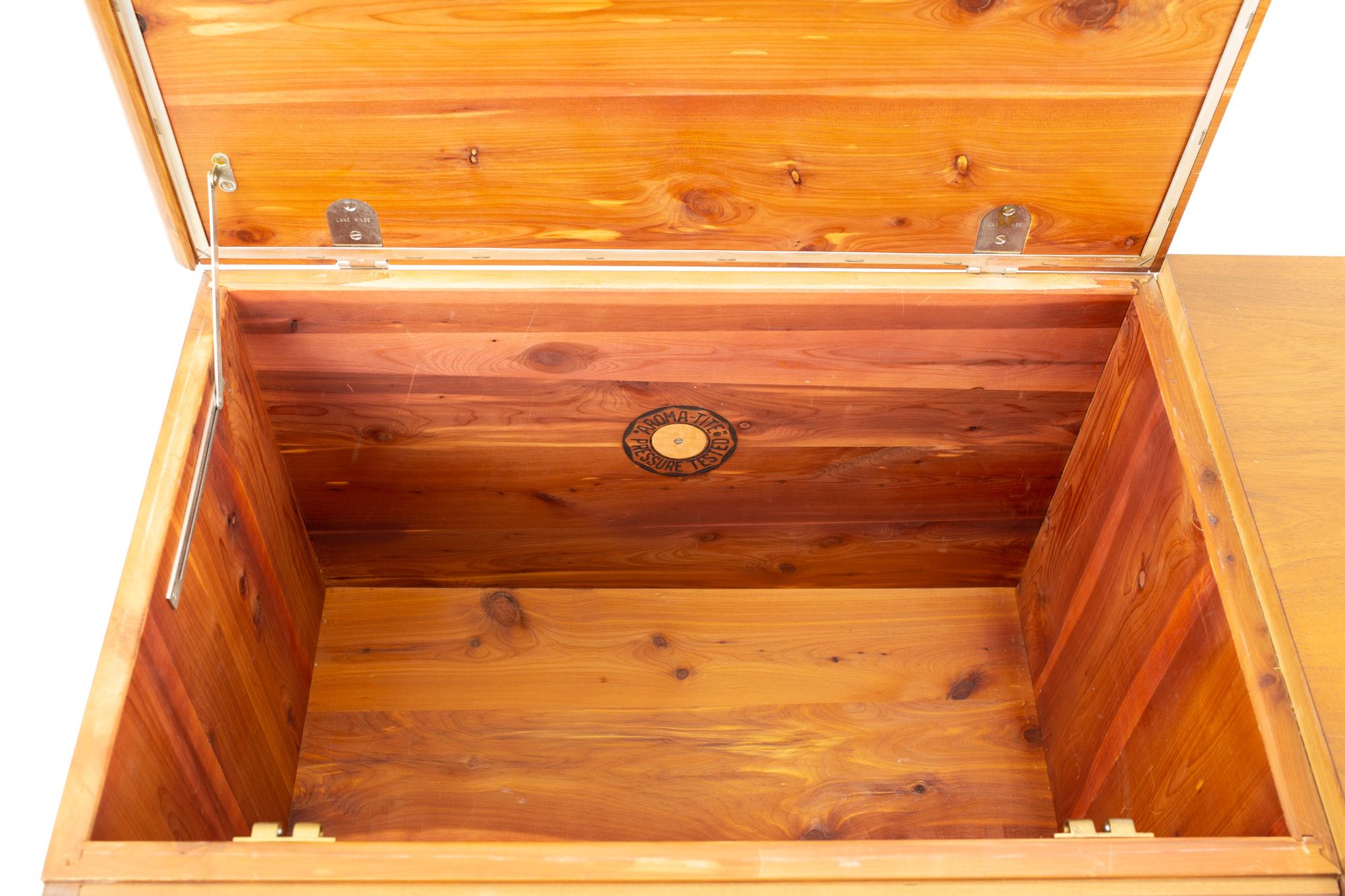 Lane Mid Century Lowboy Dresser with Built in Cedar Chest For Sale at
