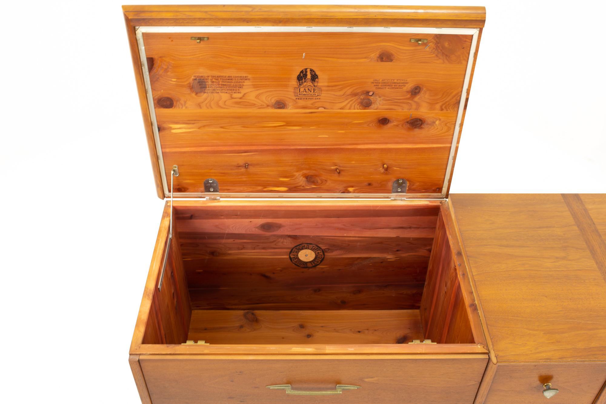 Late 20th Century Lane Mid Century Lowboy Dresser with Built in Cedar Chest