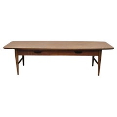 Vintage Lane Mid Century Modern 56" Long Surfboard Laminate Top Coffee Table with Drawer