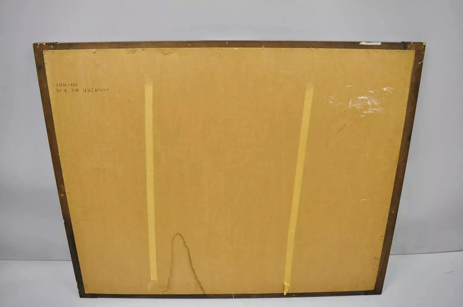 Lane Mid Century Modern Geometric Wood Block Brutalist Double Wall Mirror For Sale 1