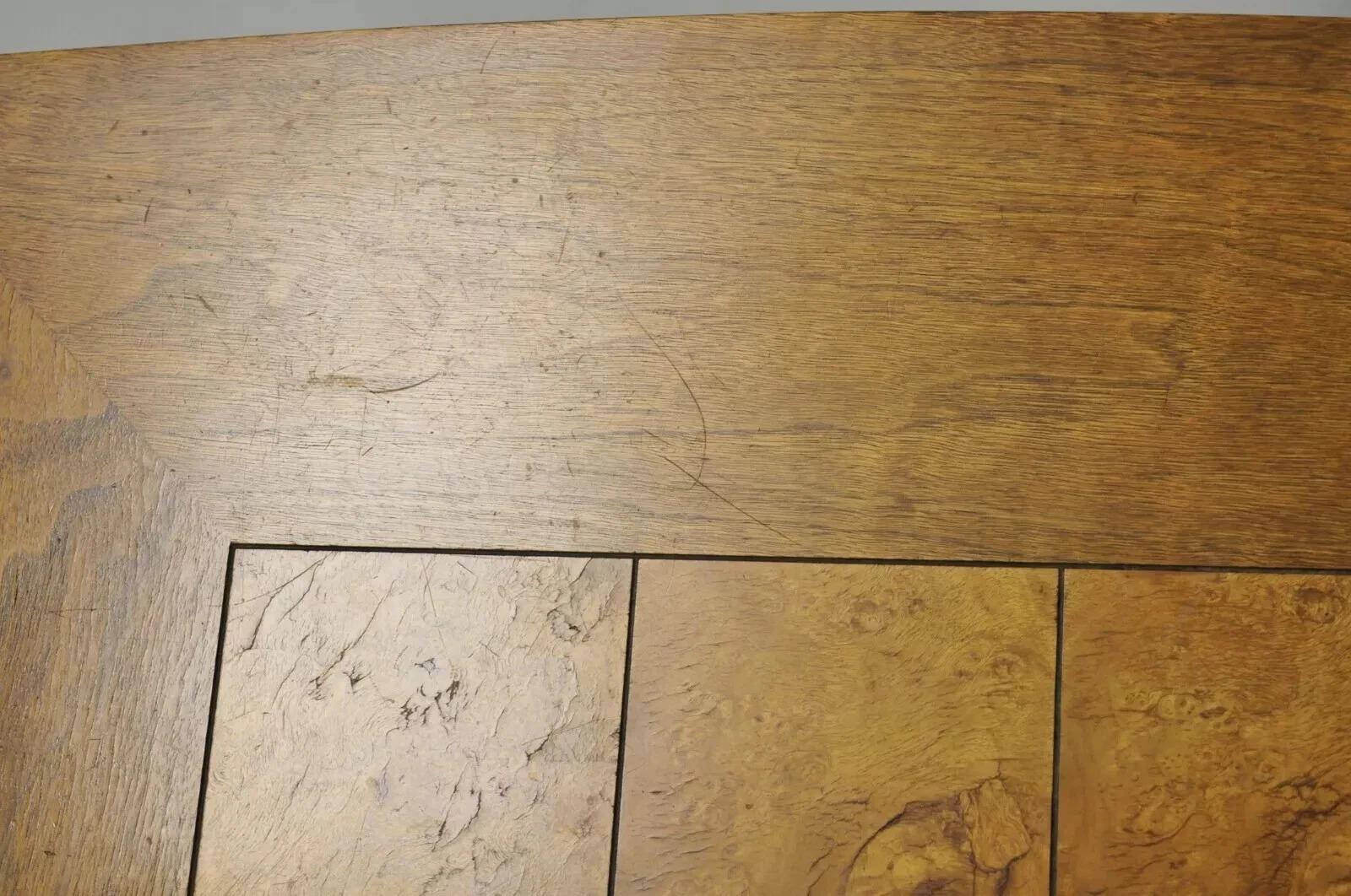 Lane Mid Century Modern Walnut 2 Drawer Lamp End Table with Burlwood Inlay Top For Sale 2