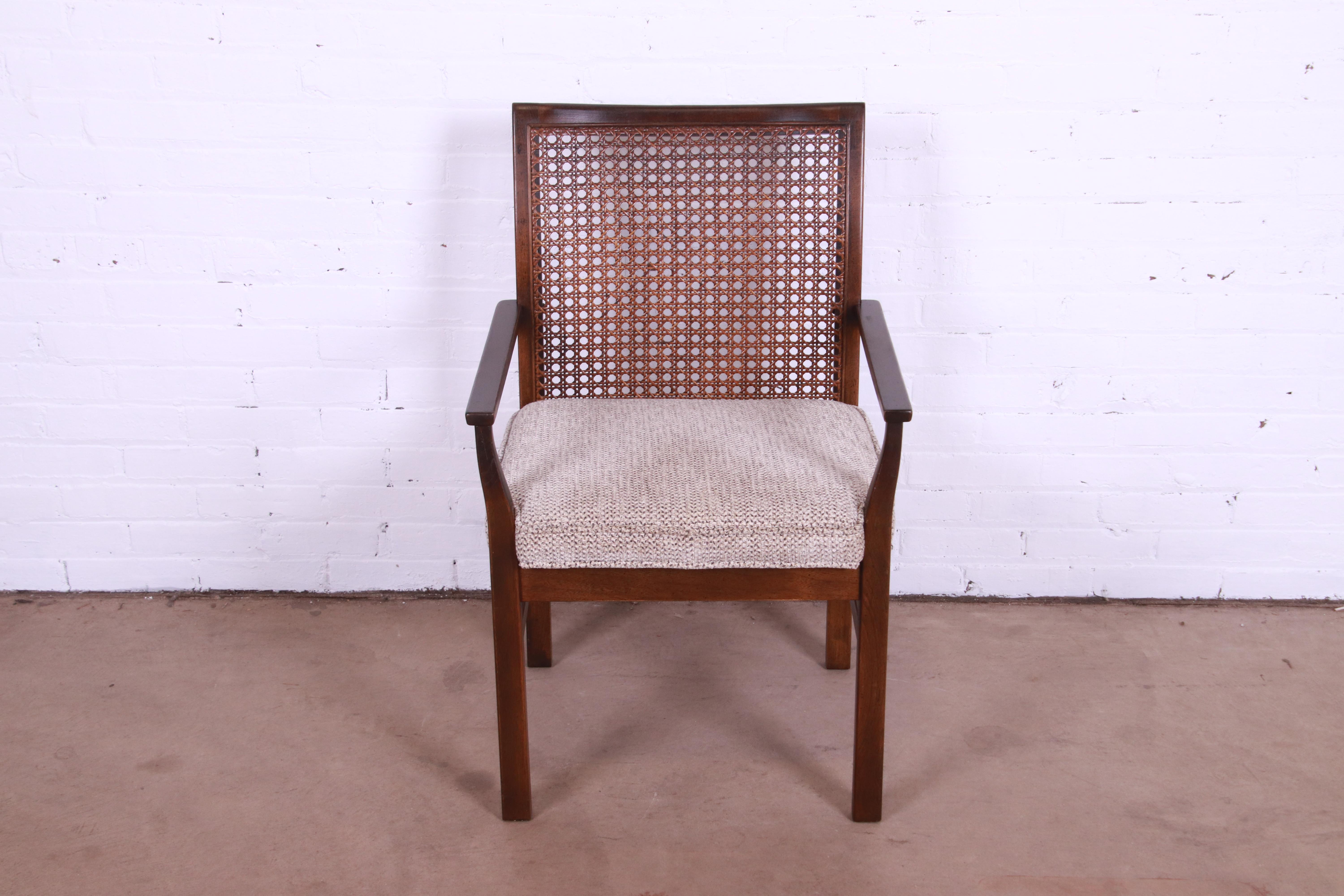 Lane Mid-Century Modern Walnut and Cane Dining Chairs, Set of Six 7