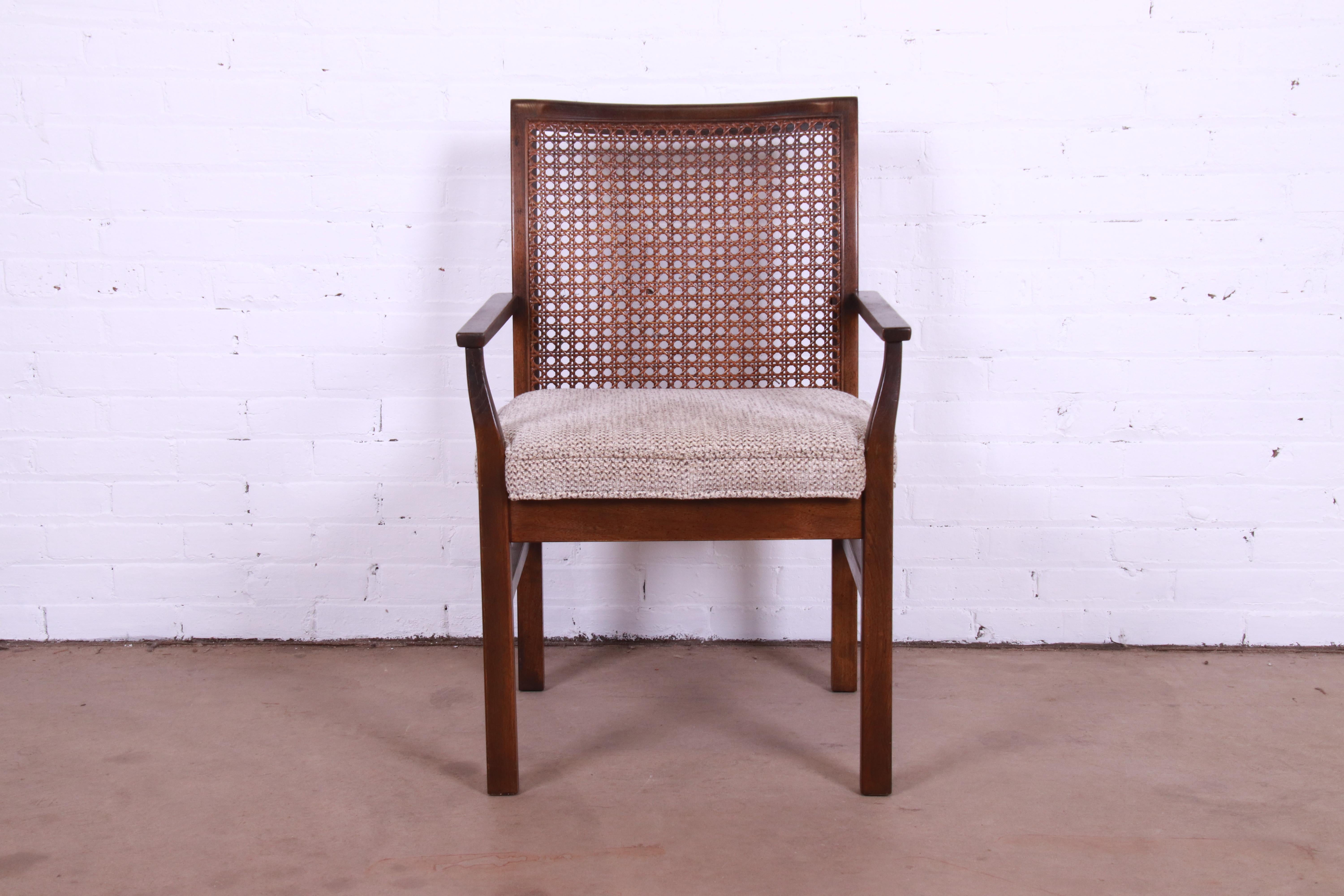 Lane Mid-Century Modern Walnut and Cane Dining Chairs, Set of Six 8