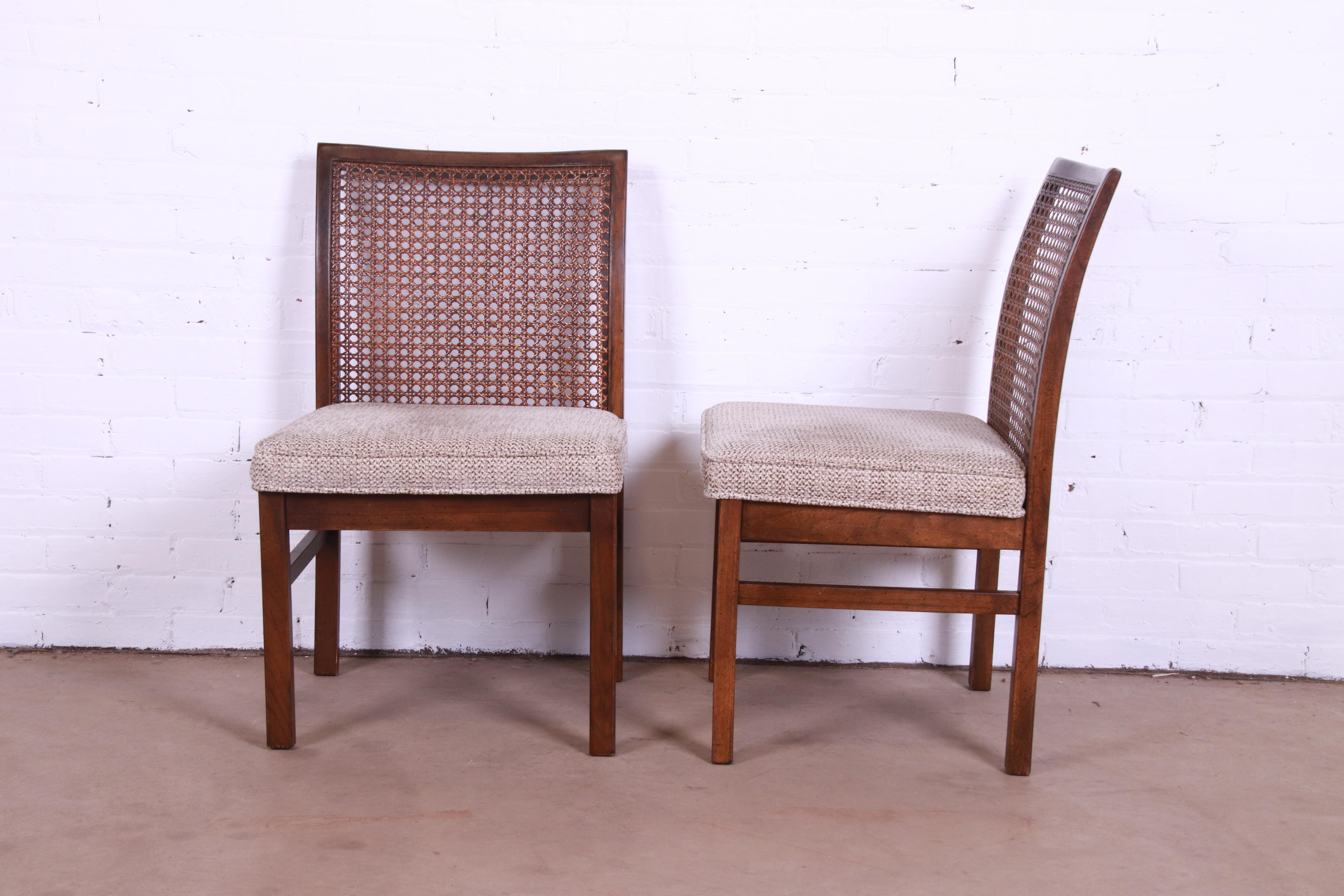 Lane Mid-Century Modern Walnut and Cane Dining Chairs, Set of Six 3