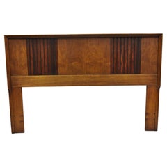 Lane Mid-Century Modern Walnut and Rosewood Queen Full Size Bead Headboard