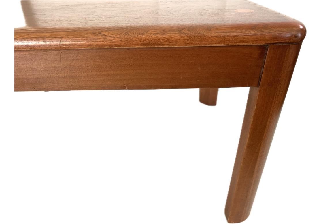 Lane Mid Century Modern Walnut Cross Banded Cocktail Table With Inlaid Dots For Sale 6