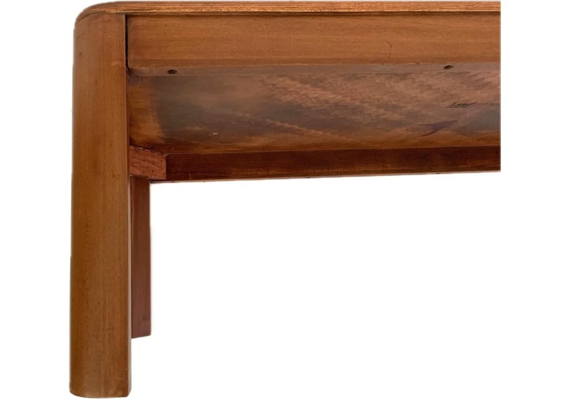 Mid-Century Modern Lane Mid Century Modern Walnut Cross Banded Cocktail Table With Inlaid Dots For Sale