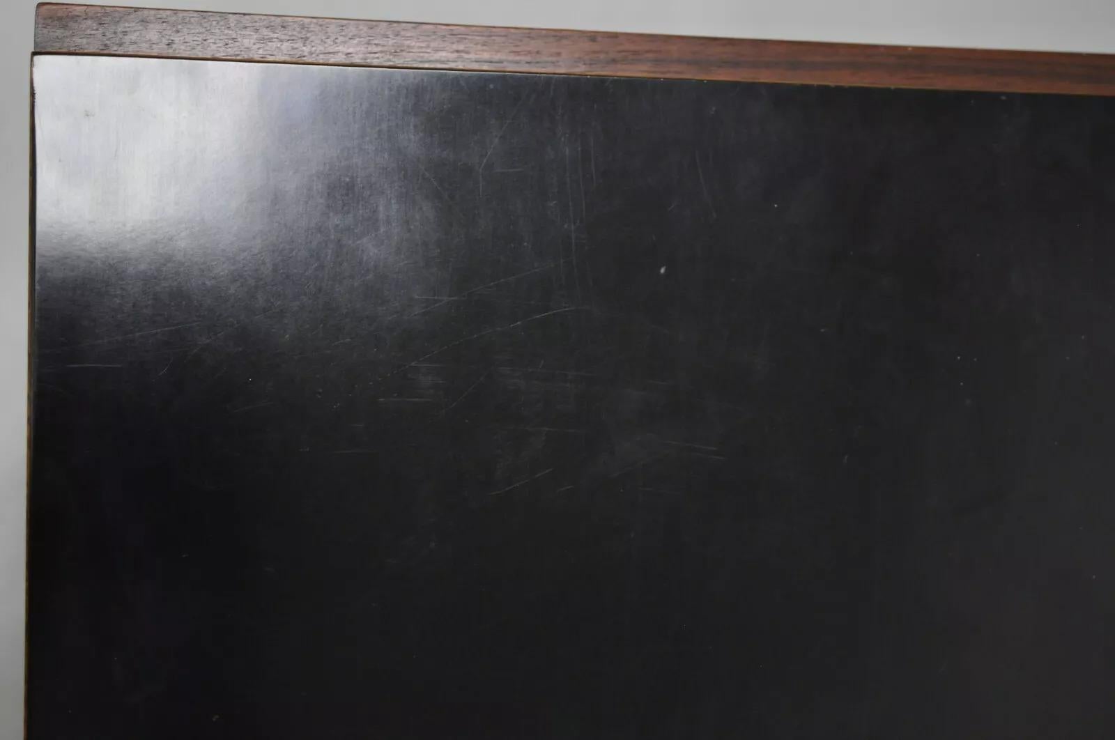 Carrito de bar rodante Lane Mid Century Modern Walnut One Drawer Drop Leaf Laminado en venta