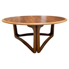 Lane Mid-Century Round Walnut Coffee Table