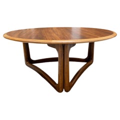 Lane Mid-Century Round Walnut Coffee Table 