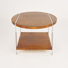 Lane Mid Century Walnut and Chrome Side End Table