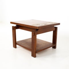 Lane Mid Century Walnut and Live Edge Mid Century Side End Table