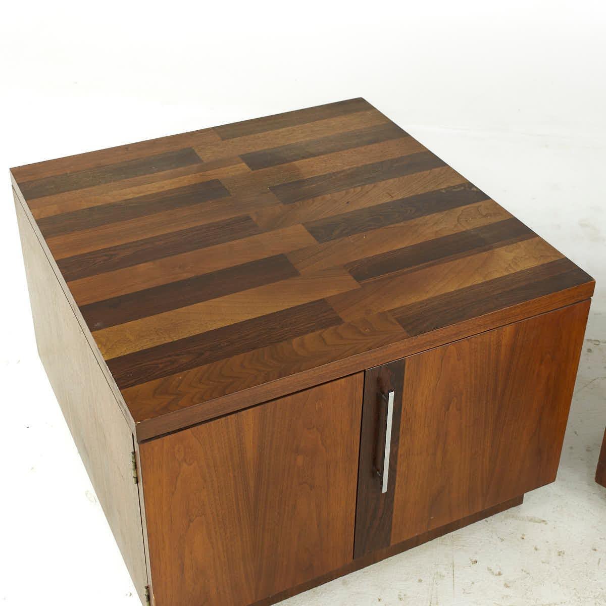 Lane Midcentury Walnut Cabinet End Tables – Pair 4