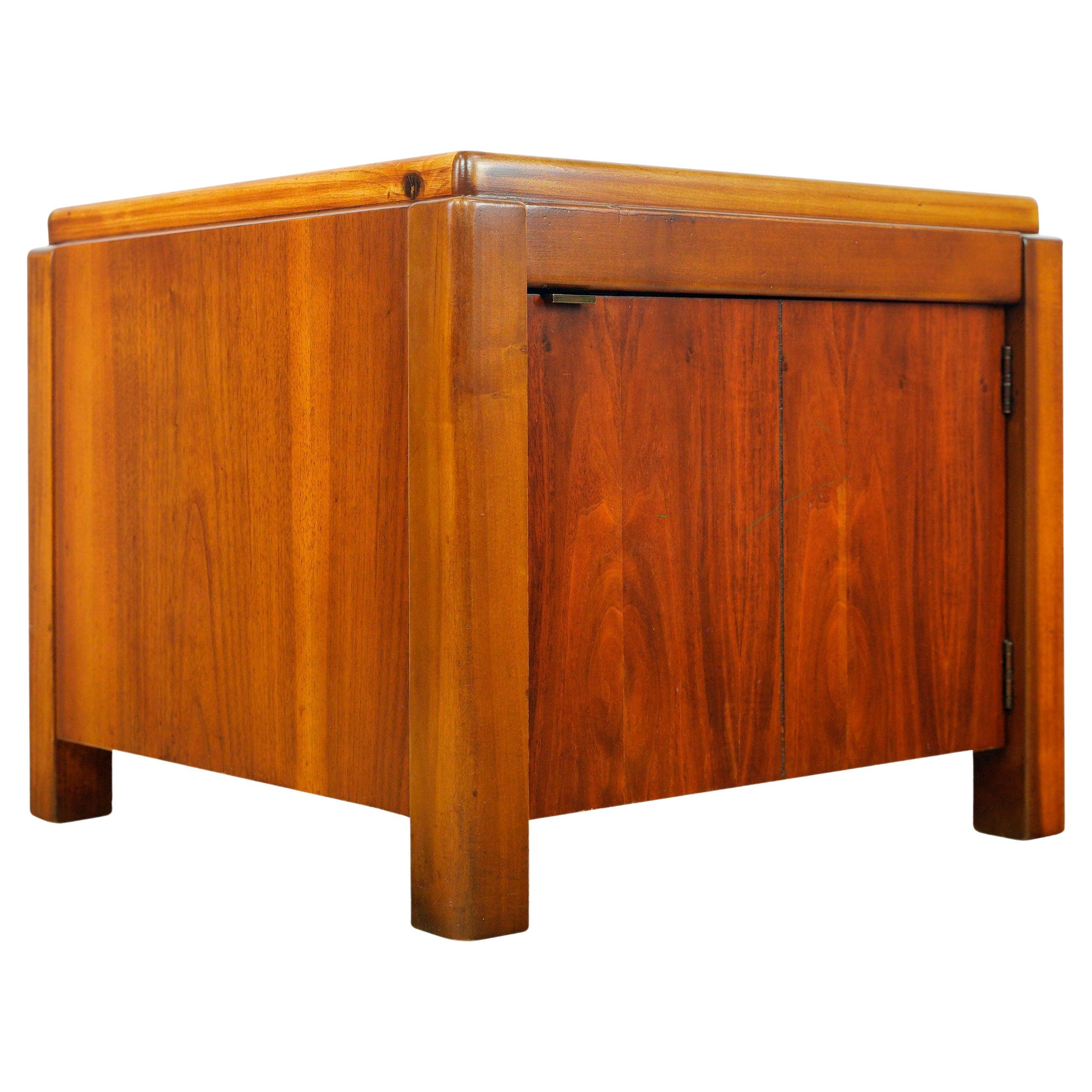 Mid-Century Modern Lane Rolling Cube Storage Ottoman Table, Game Board ...