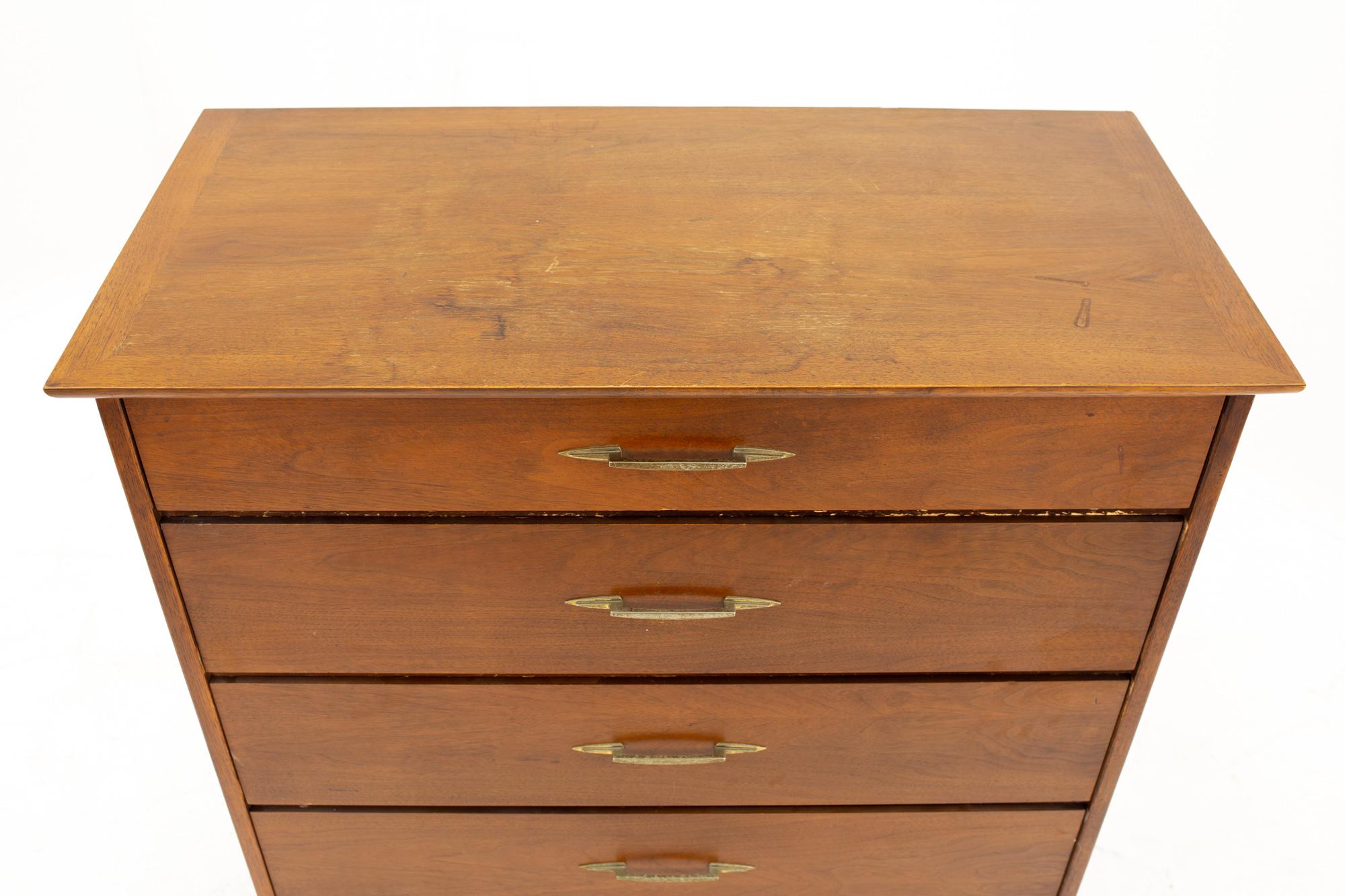 Brass Lane Mid Century 5-Drawer Highboy Dresser