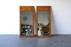 Lane Milo Baughman style Burl Wood Mirrors by Roland Carter