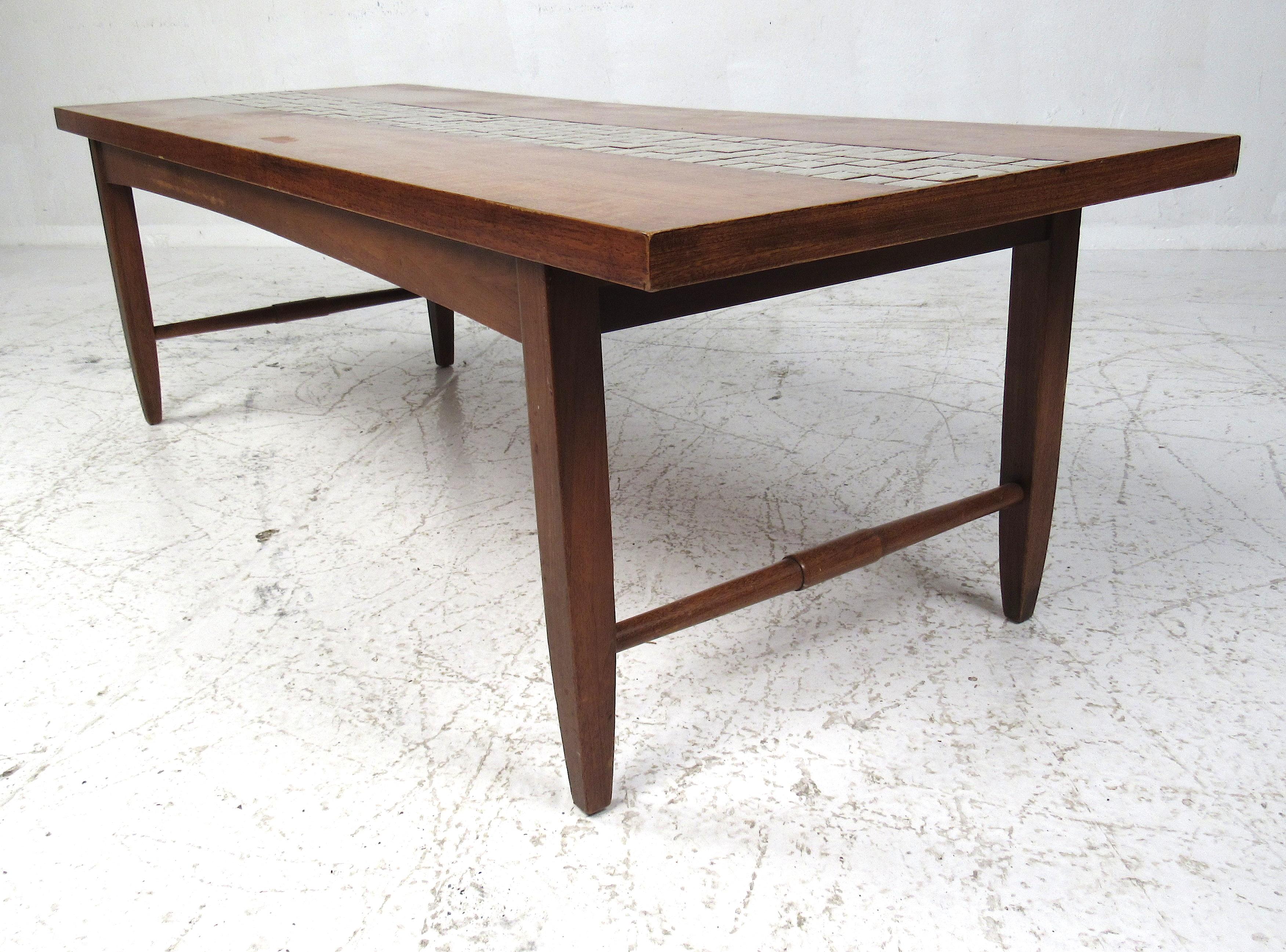 Mid-Century Modern Lane Monte Carlo Collection Tiled Coffee Table
