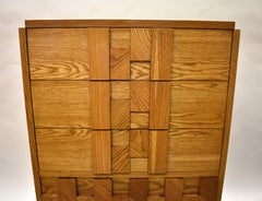 Lane Mosaic Brutalist Style Tall Chest