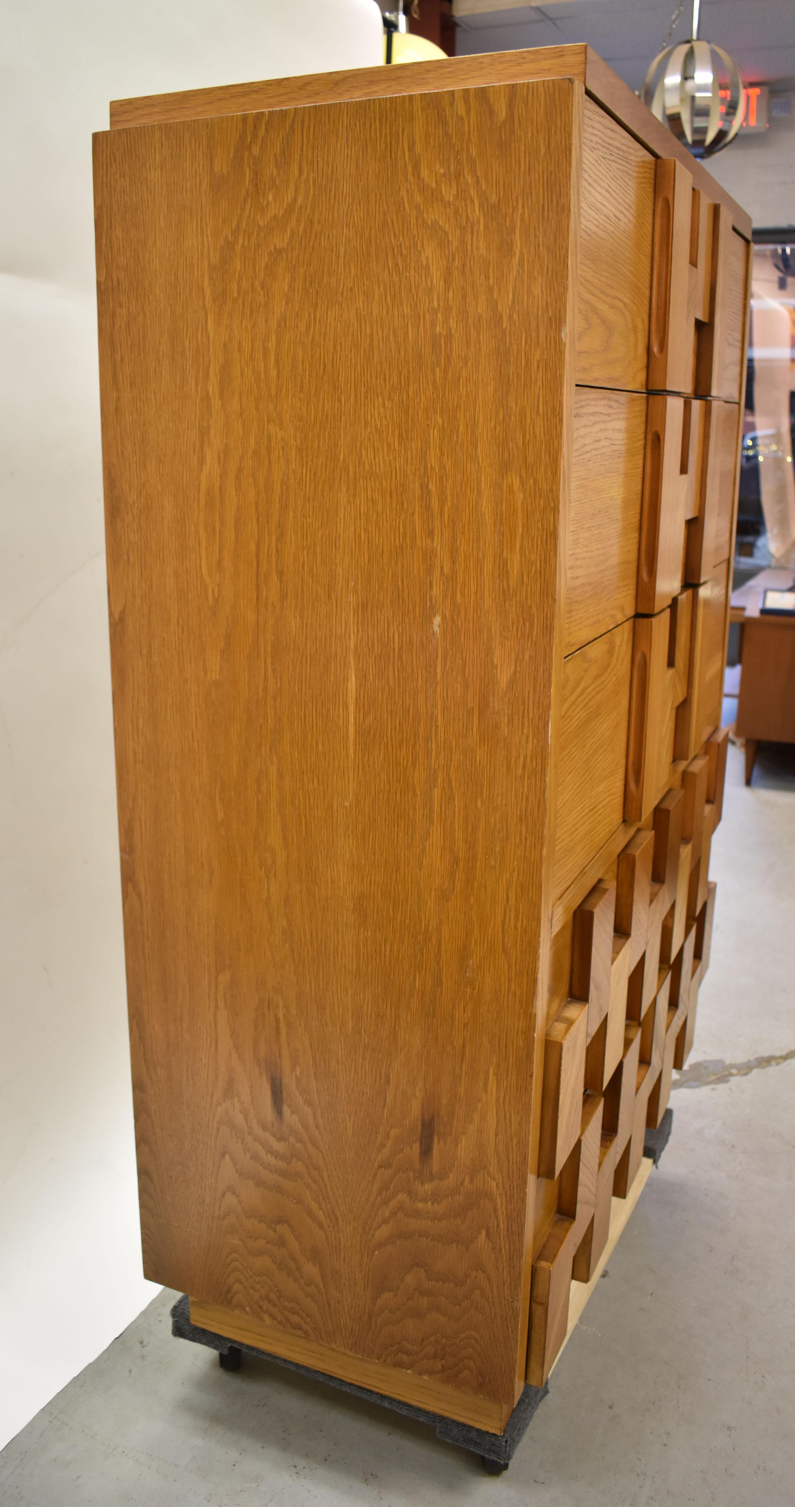 Oak Lane Mosaic Brutalist Style Tall Chest