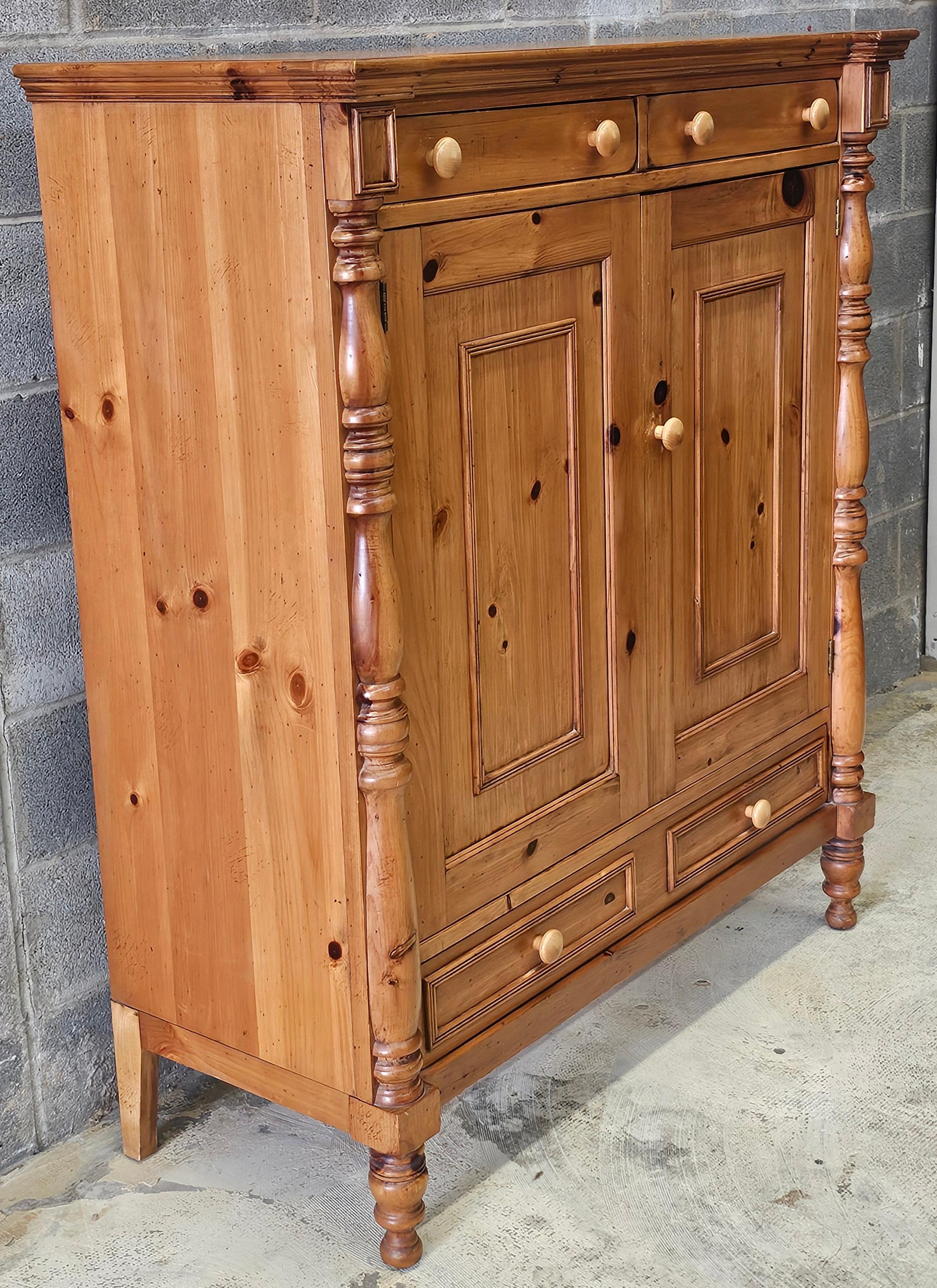 Lane Museum of American Folk Art, Authentic Reproduction Pine Cabinet Armoire For Sale 4