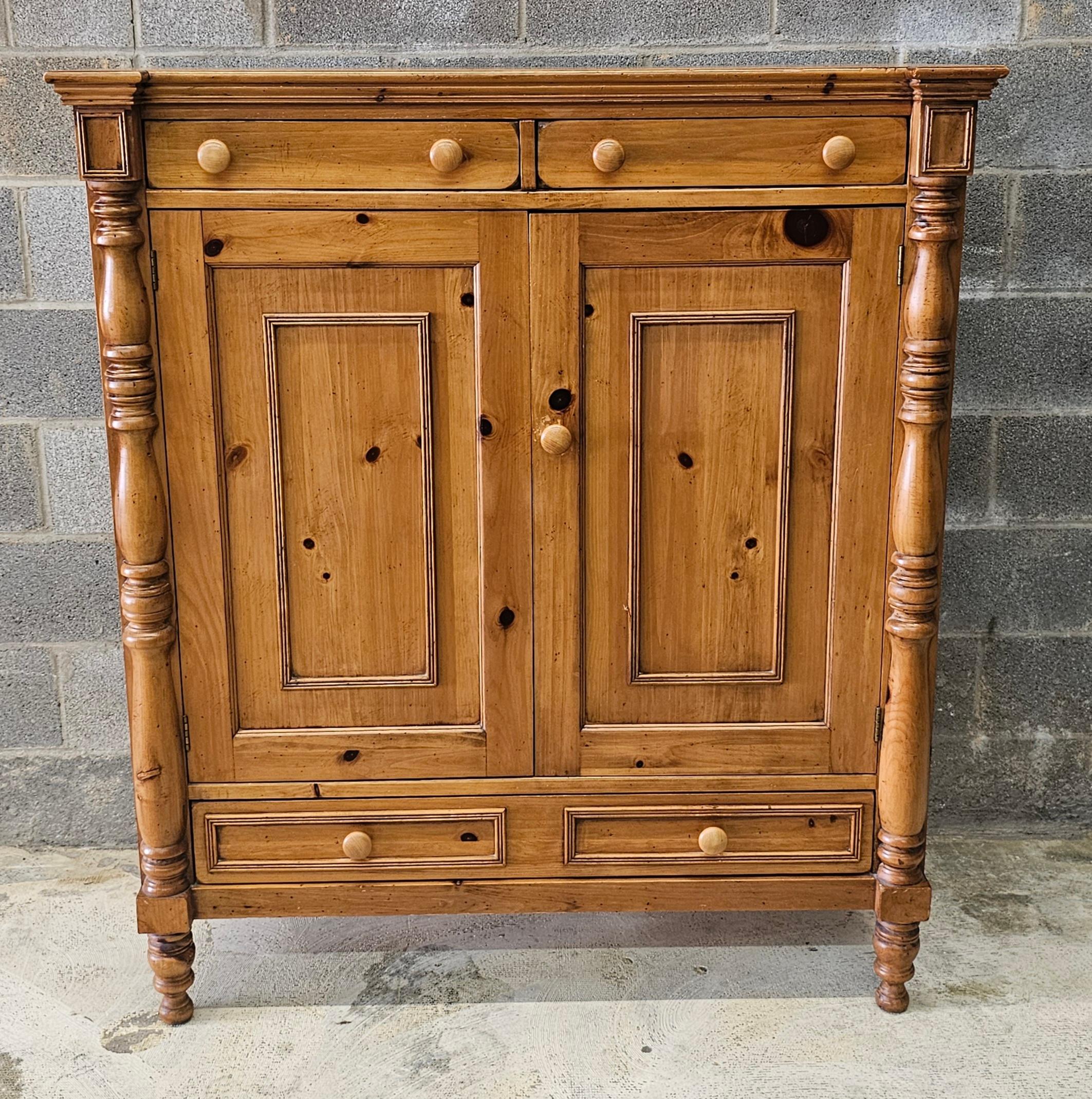 Arts and Crafts Lane Museum of American Folk Art, Authentic Reproduction Pine Cabinet Armoire For Sale