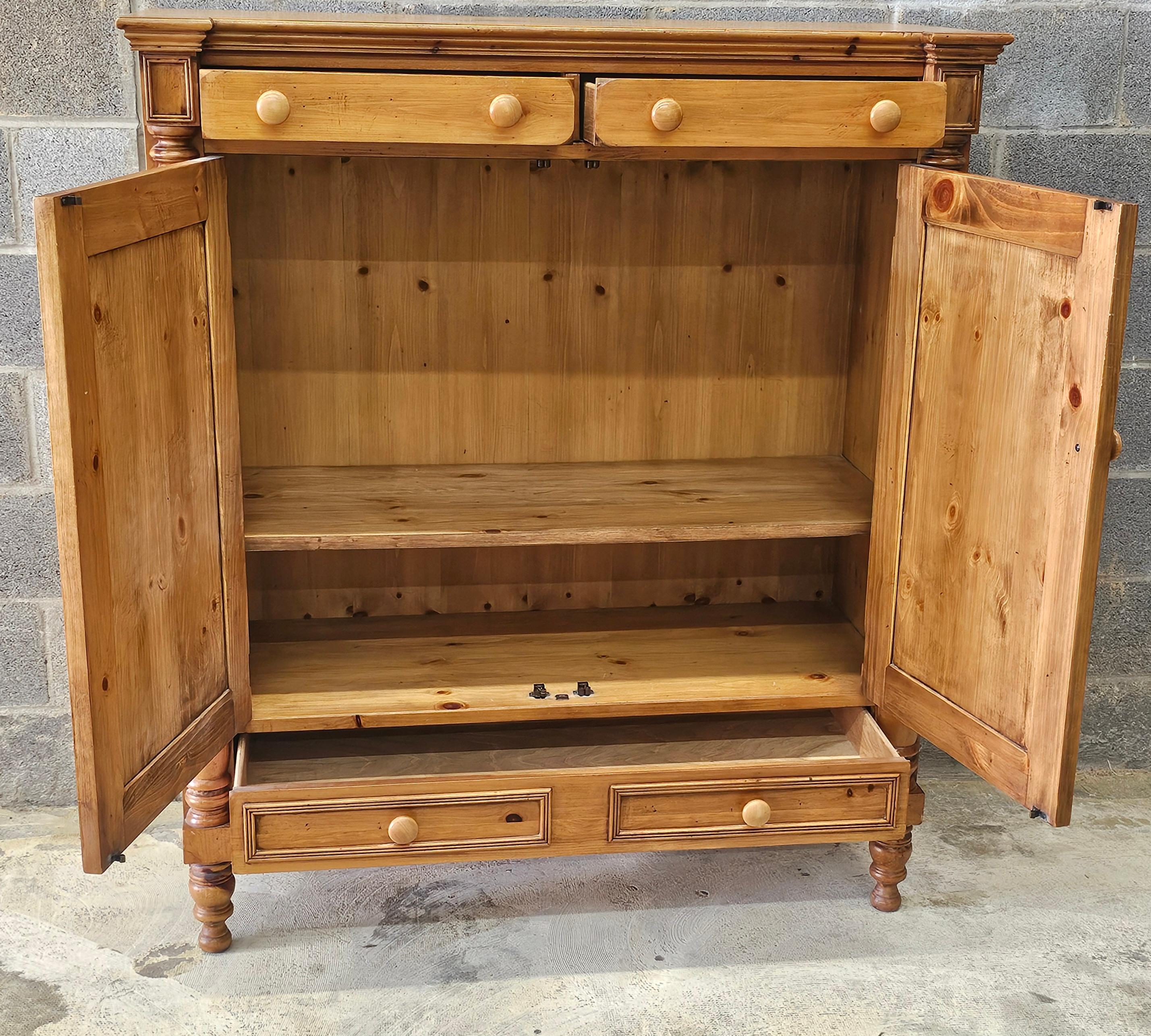 20th Century Lane Museum of American Folk Art, Authentic Reproduction Pine Cabinet Armoire For Sale
