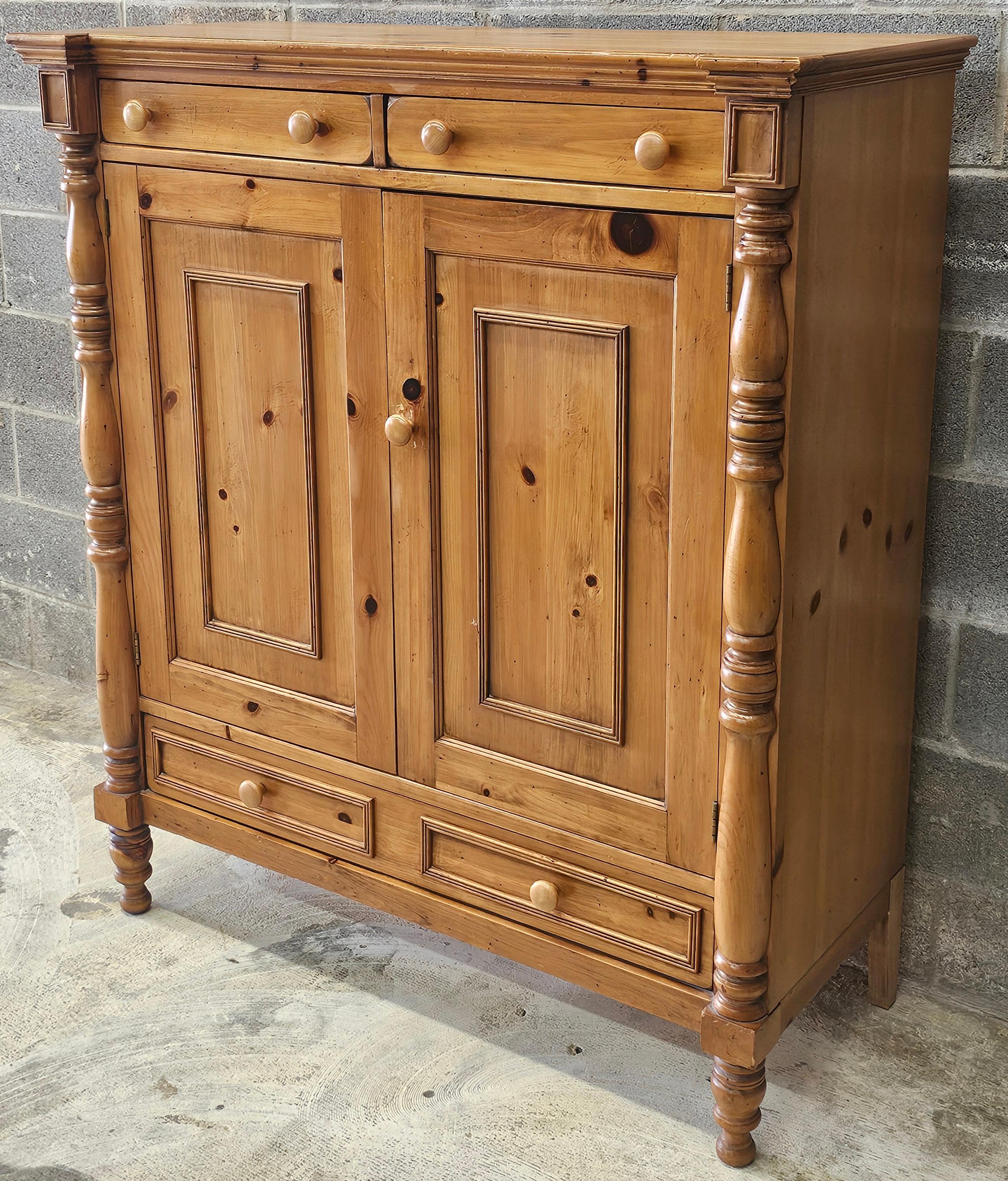 Lane Museum of American Folk Art, Authentic Reproduction Pine Cabinet Armoire For Sale 3