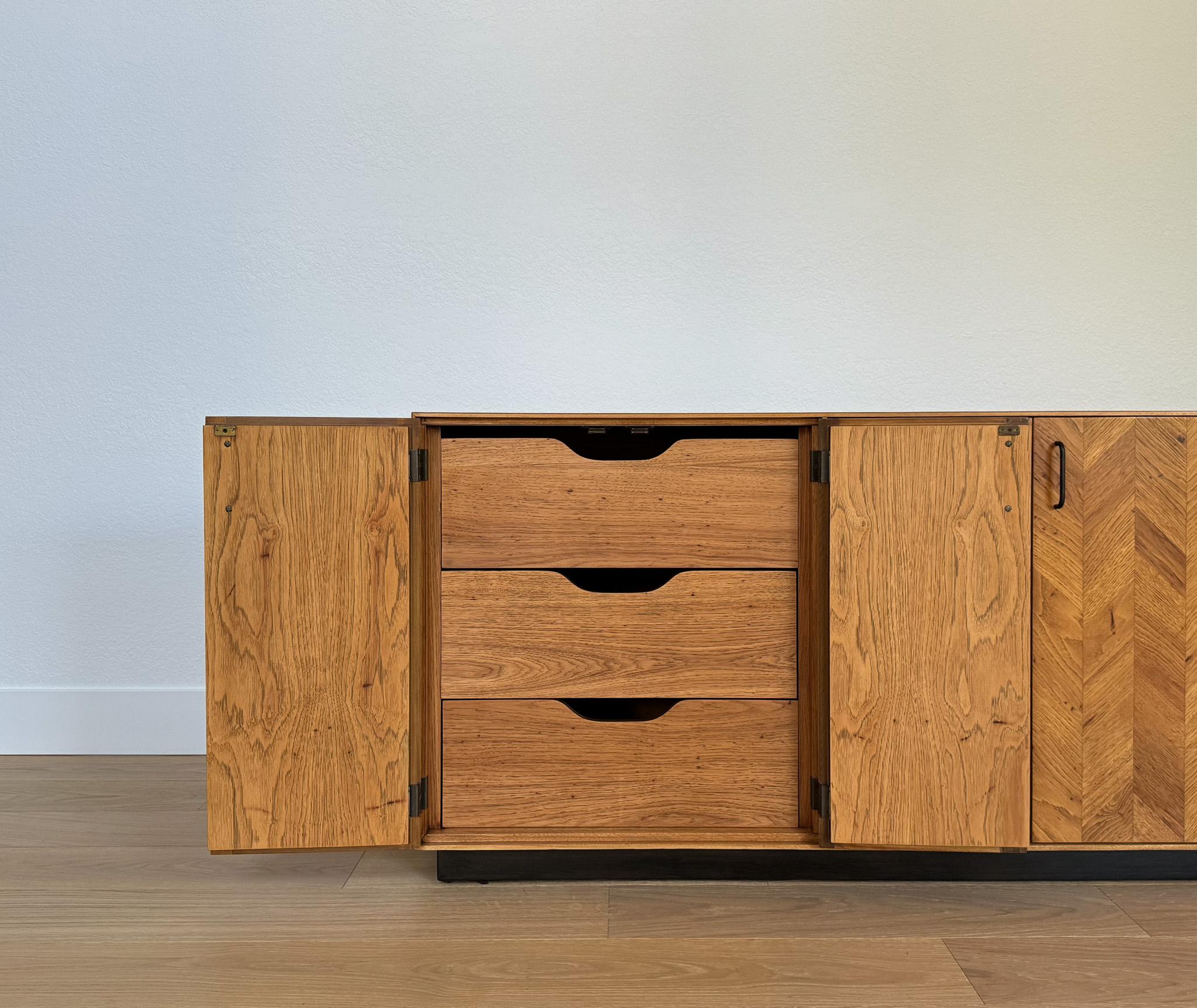 Lane Oak Chevron Dresser / Credenza, United States, c.1970 12