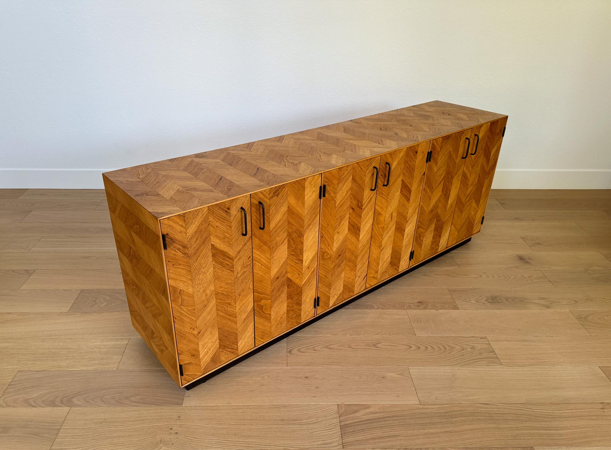 Mid-Century Modern Lane Oak Chevron Dresser / Credenza, United States, c.1970