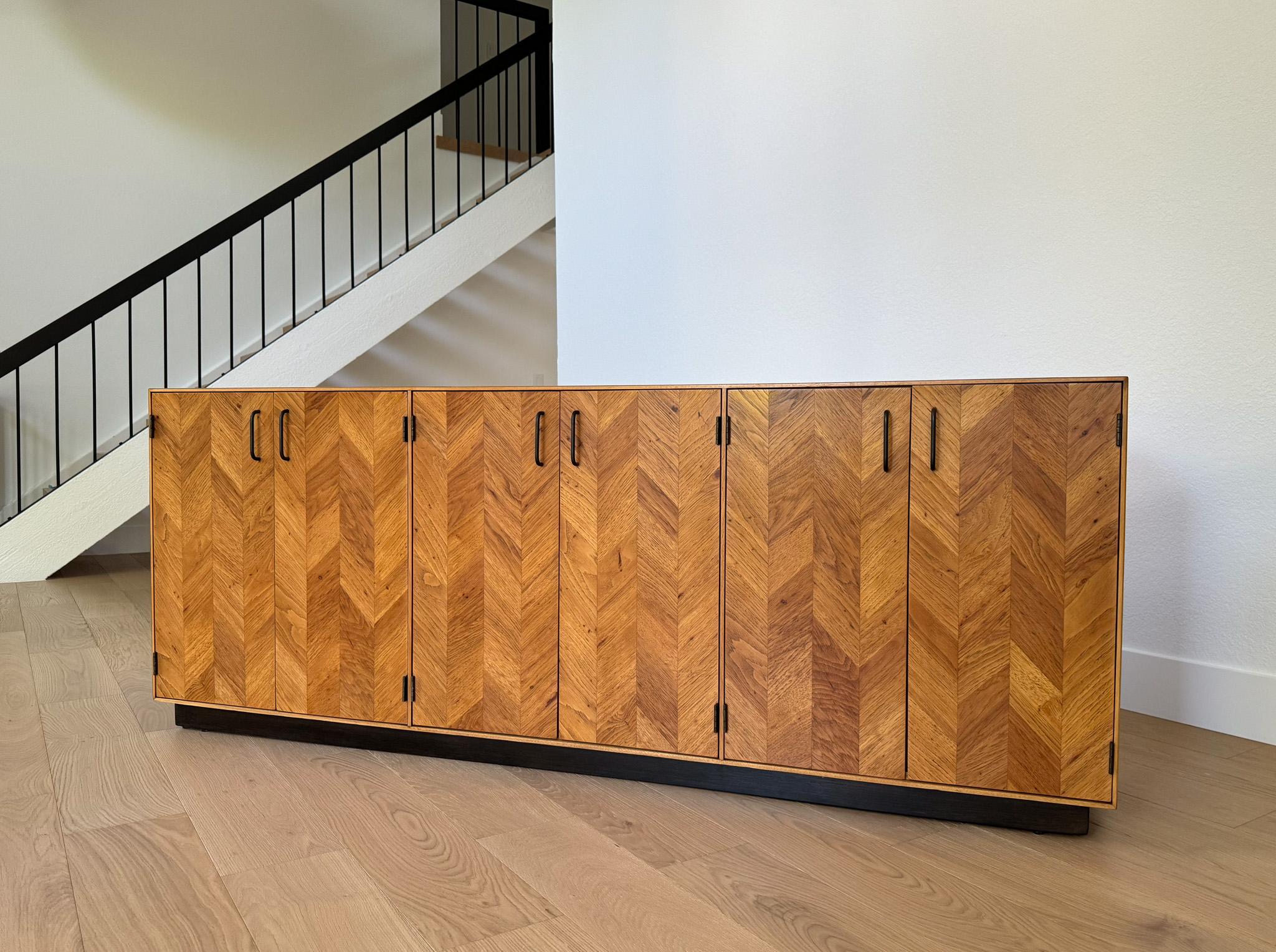 American Lane Oak Chevron Dresser / Credenza, United States, c.1970