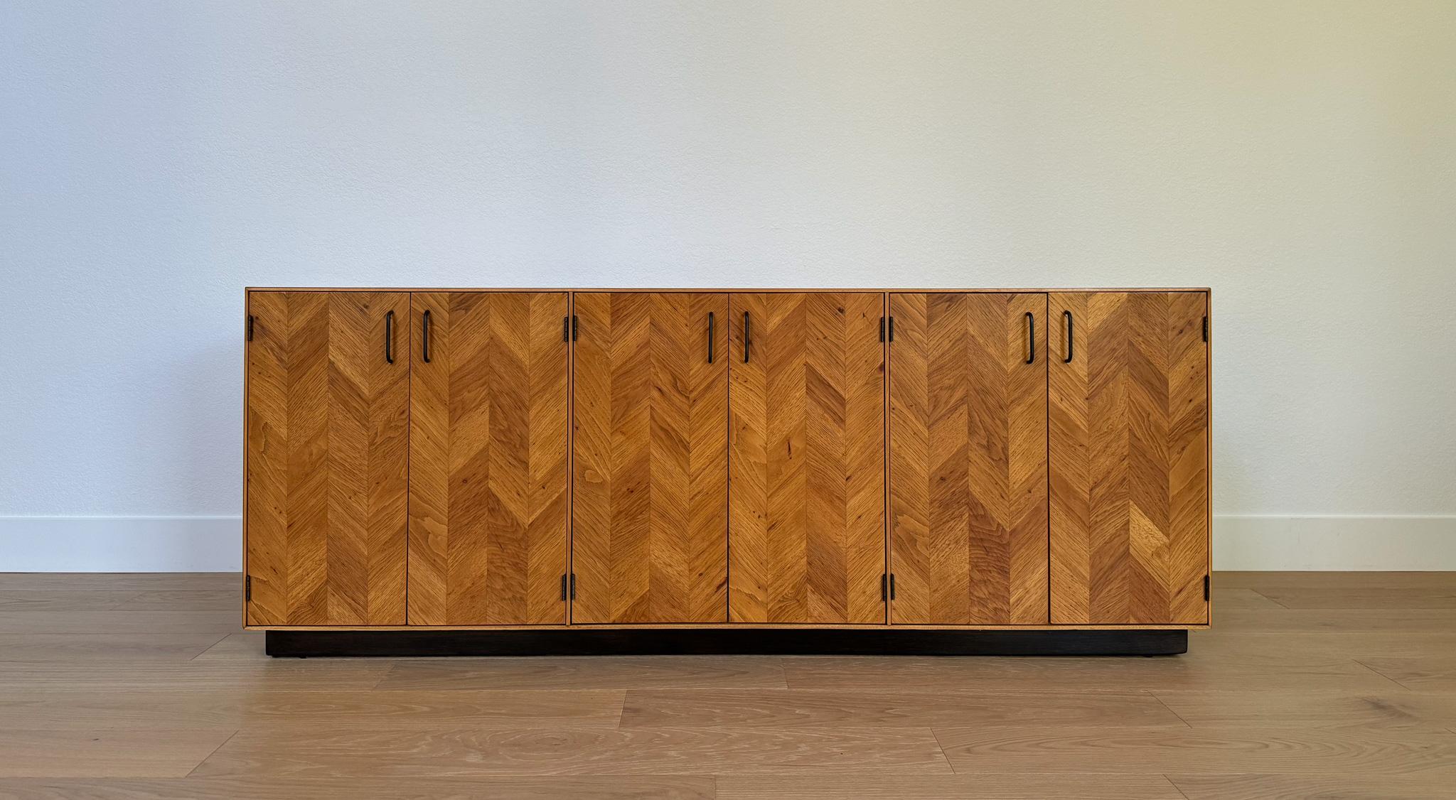 20th Century Lane Oak Chevron Dresser / Credenza, United States, c.1970