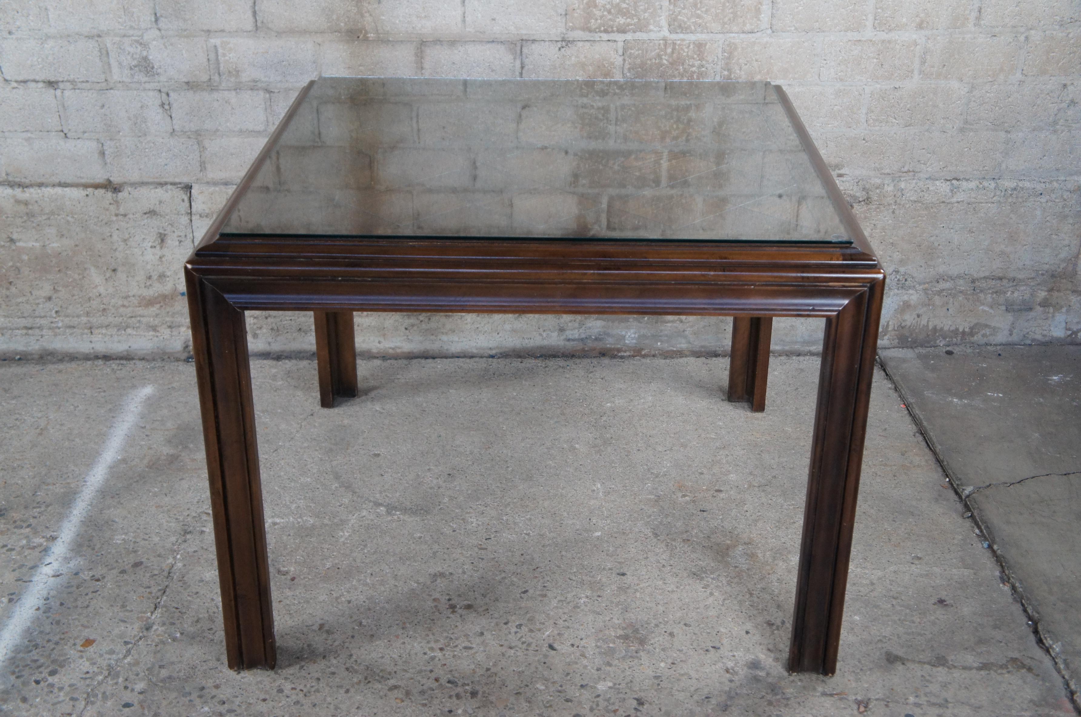 Lane Parsons Style Mid-Century Modern Oak Parquetry Dining Breakfast Table 1978 7