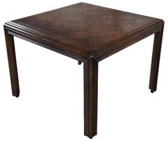 Lane Parsons Style Mid-Century Modern Oak Parquetry Dining Breakfast Table 1978